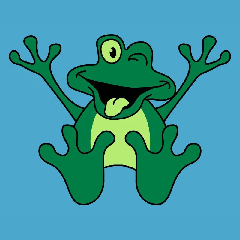 Funny Sitting Comic Frog