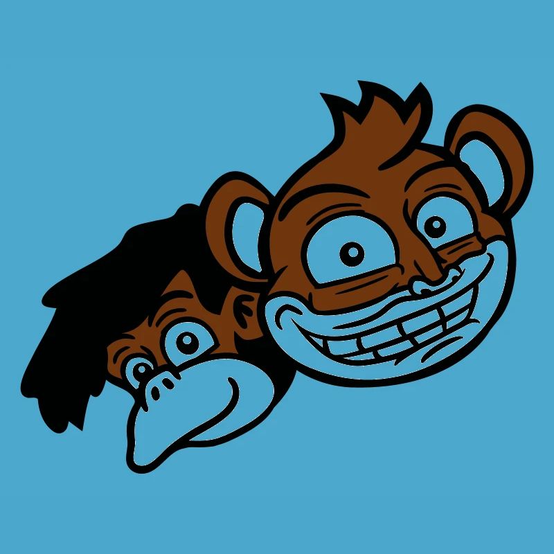 2 Funny Monkey Faces Two Friends Crew Team