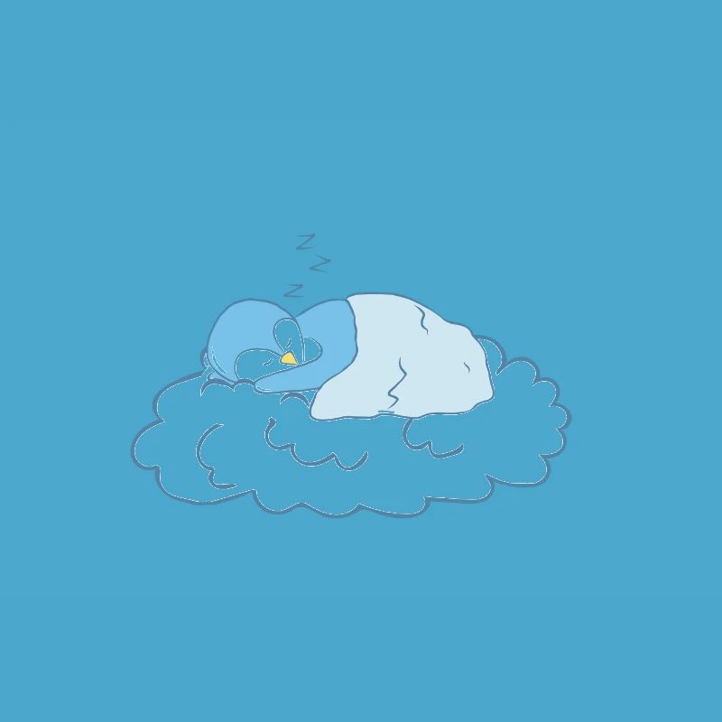 Penguin - sleeping - cloud