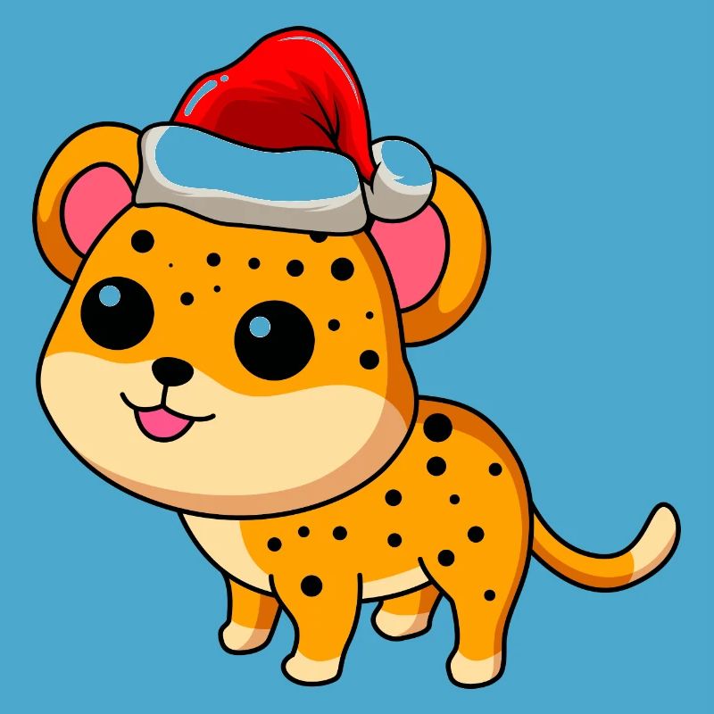 Leopard Comic Weihnachten