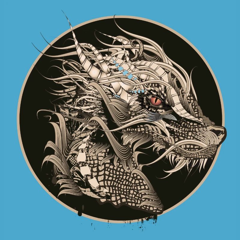 artfully designed mystical dragon patch