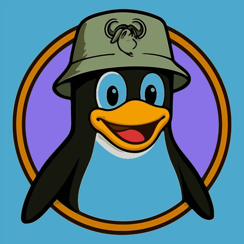 Tux Linux + GNU Hut