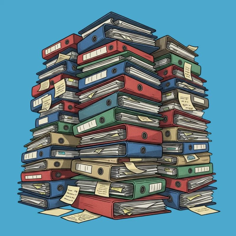 Folder Stack Office Chaos