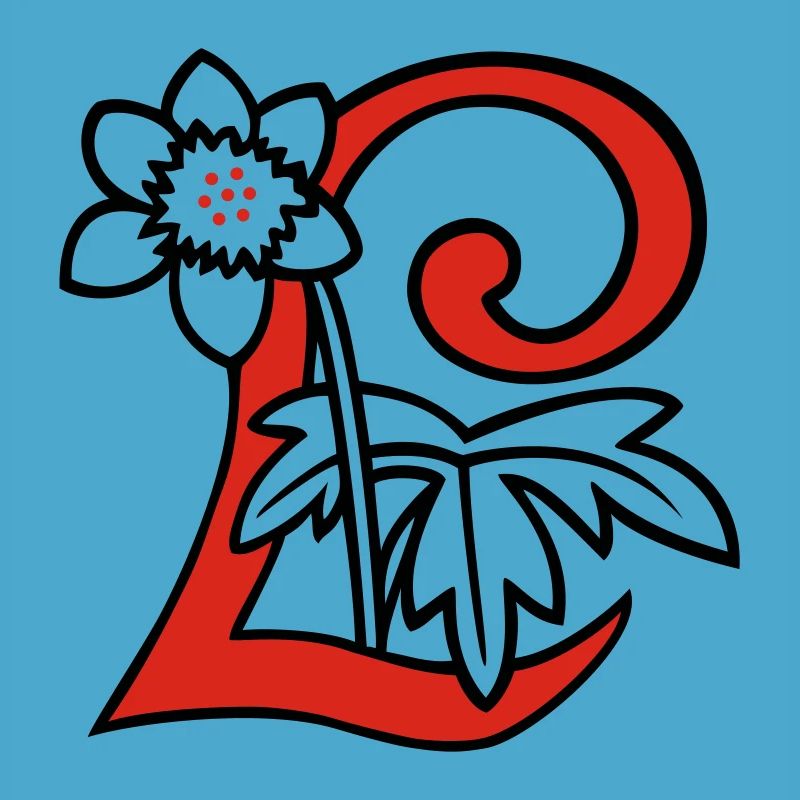 Buchstabe L Blüte Initiale