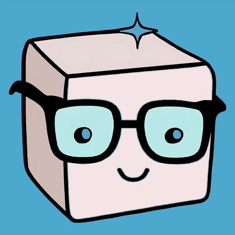 Nerd sugar cube with glasses