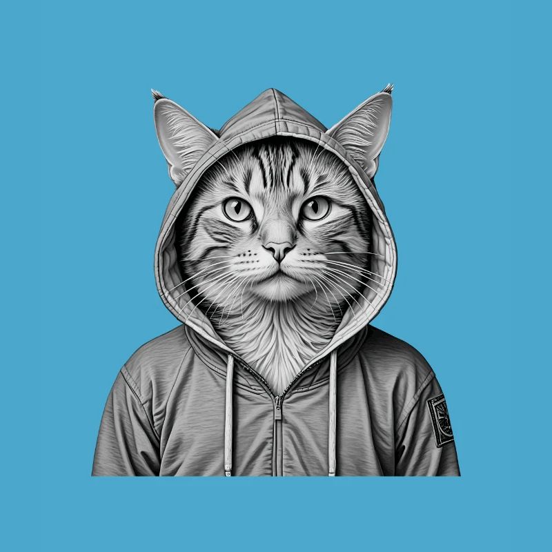 Coole Katze mit Kapuzenpullover