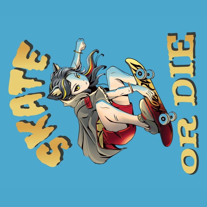 Skate oder stirb Skateboarder Anime Mädchen