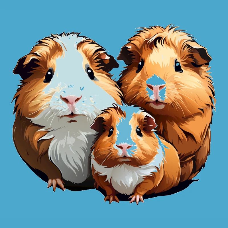 Trois mignons cochons d’Inde