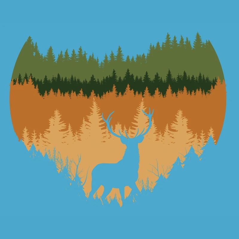 deep forest and deer