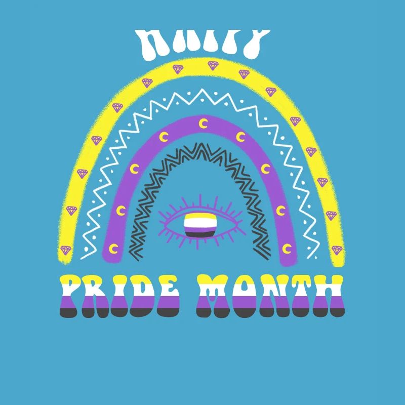 Boho Rainbow Happy Pride Month Nonbinary