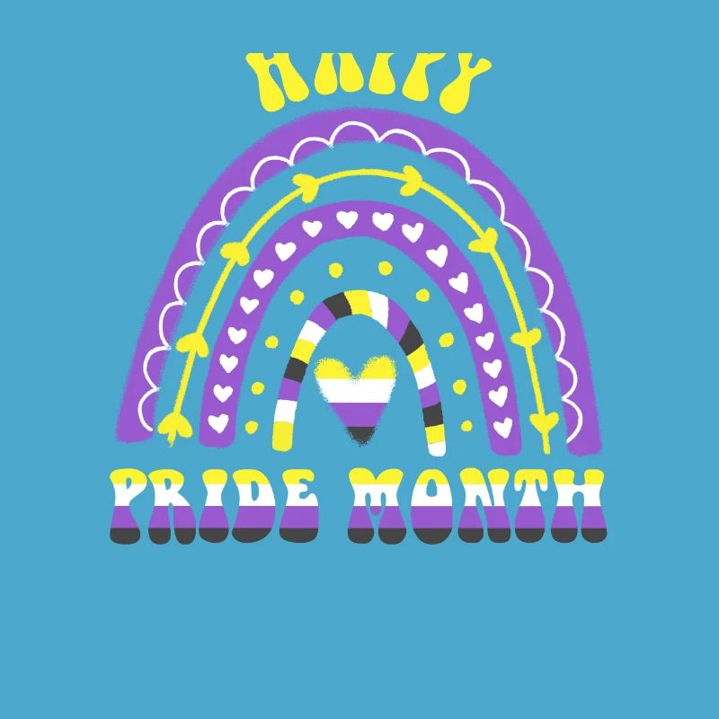 Happy Pride Month Nonbinary Rainbow
