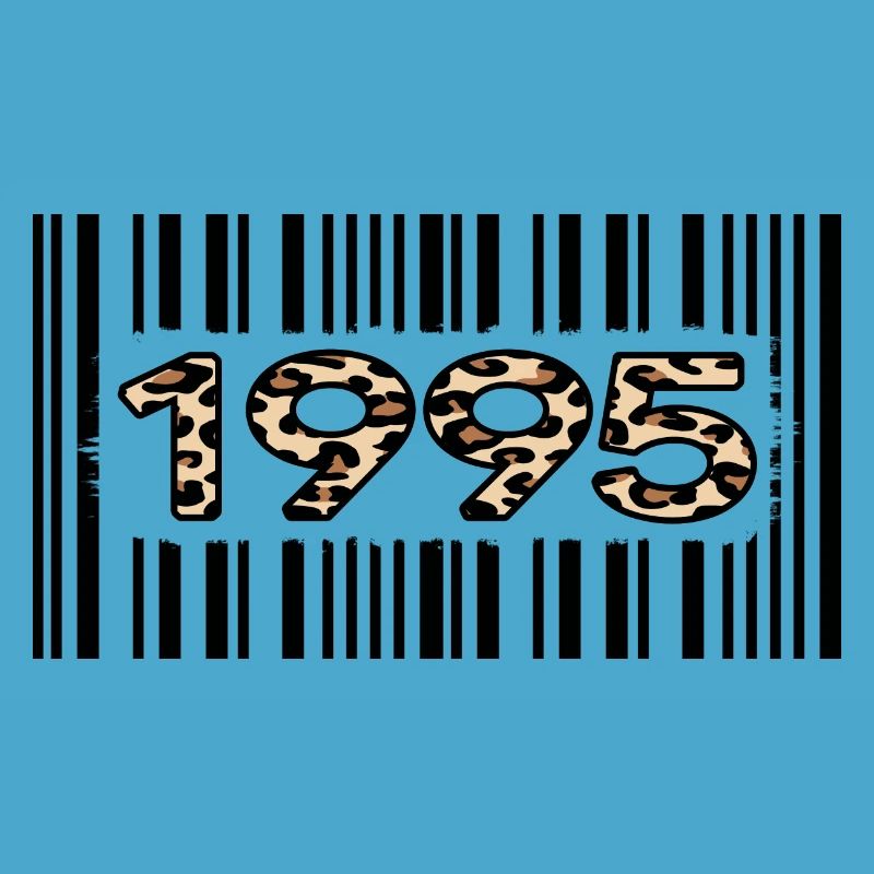 1995 anniversaire 27 ans code-barres léopard