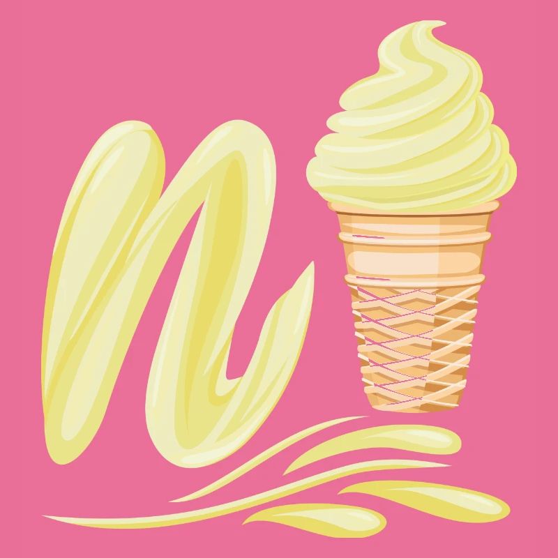 N'ice Softeis-Emoji mit Buchstaben N Vanille