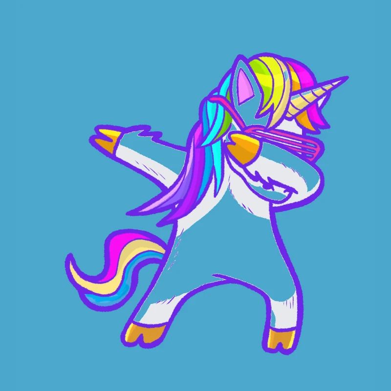 Cooles tupfendes Regenbogen-Einhorn