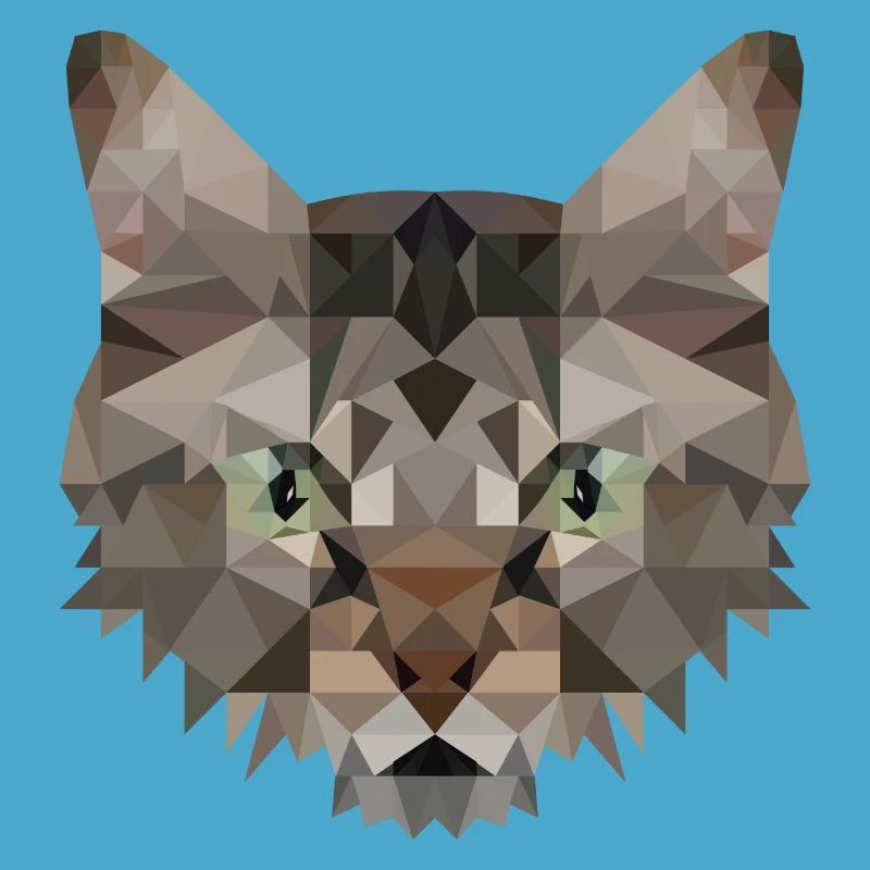 Polygon Cat Artwork - Handmade design
