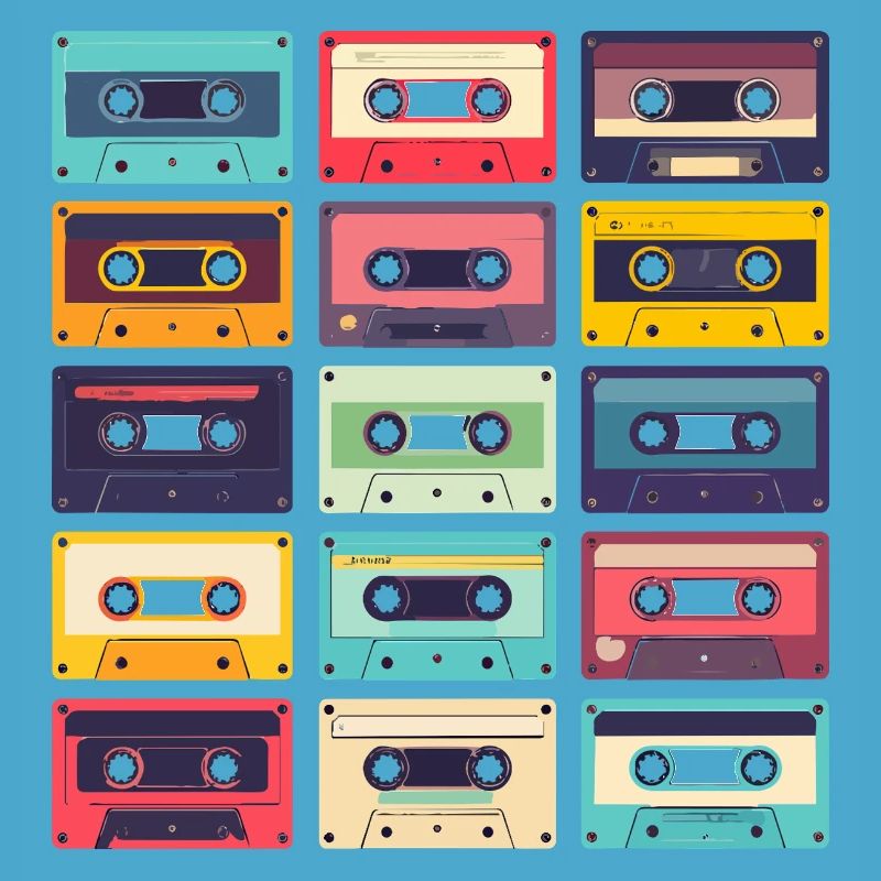 Cassettes Pop Art Pattern