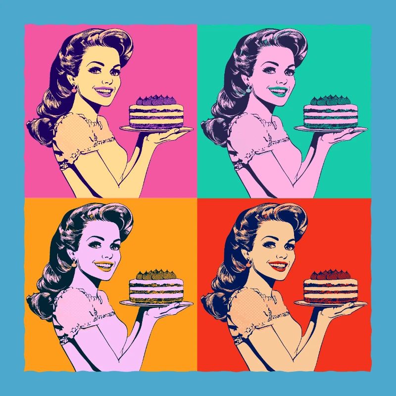 Cuisson Gâteau Cuisson Reine Cuisson Fée Boulanger Pop Art