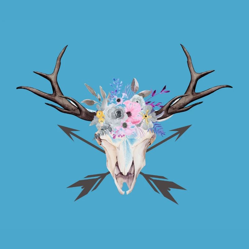 Flèche de fleur Boho Scull personnalisable
