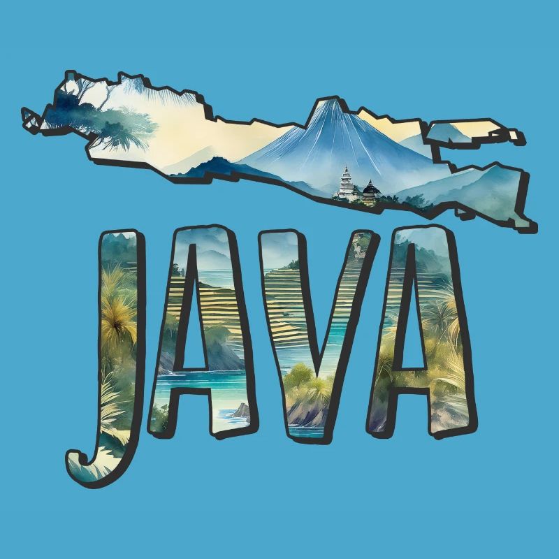 Carte aquarelle Java