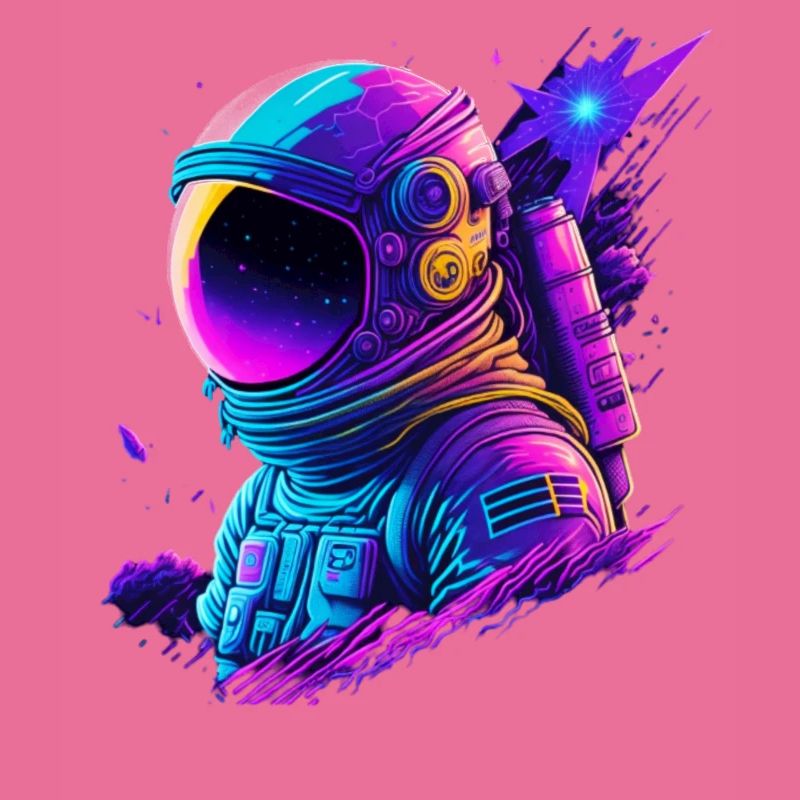 Synthwave Astronaut Space Explorer