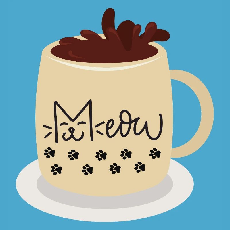 Mug visage de chat avec empreintes de pattes