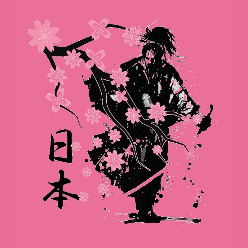 samouraï guerrier sakura fleur style