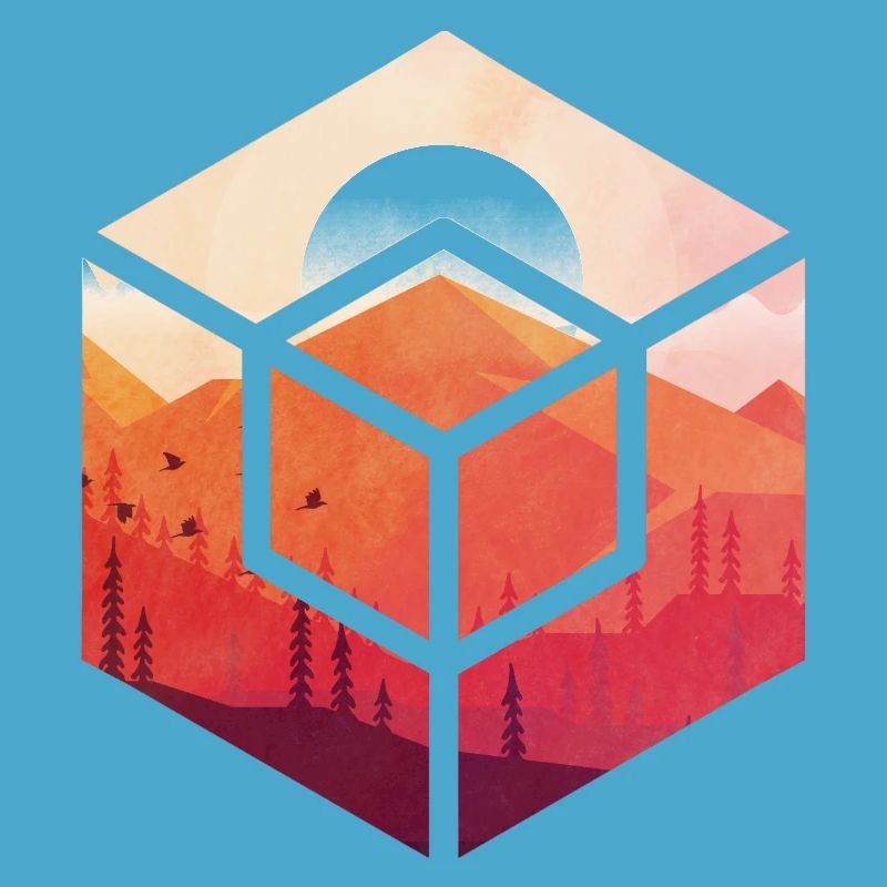 Coucher de soleil dans le cube