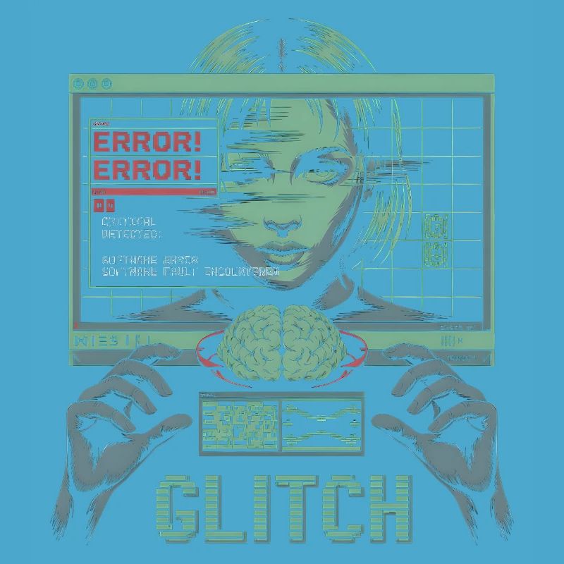 Error Glitch - Futuristic Graphic Tshirt