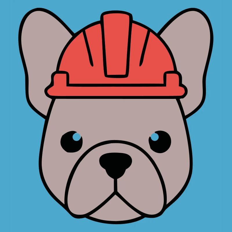 Frenchie Construction Worker Helmet Head