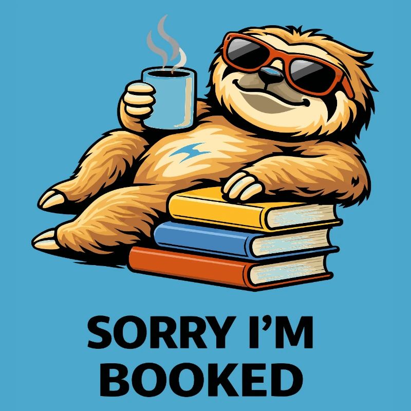 Cozy Sloth Reading Stack