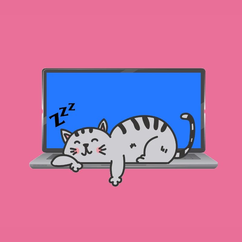 I Work on Computers Funny Cat