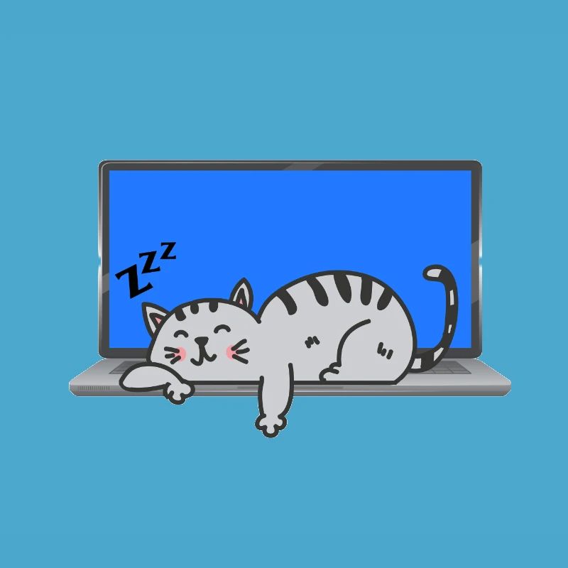 I Work on Computers Funny Cat
