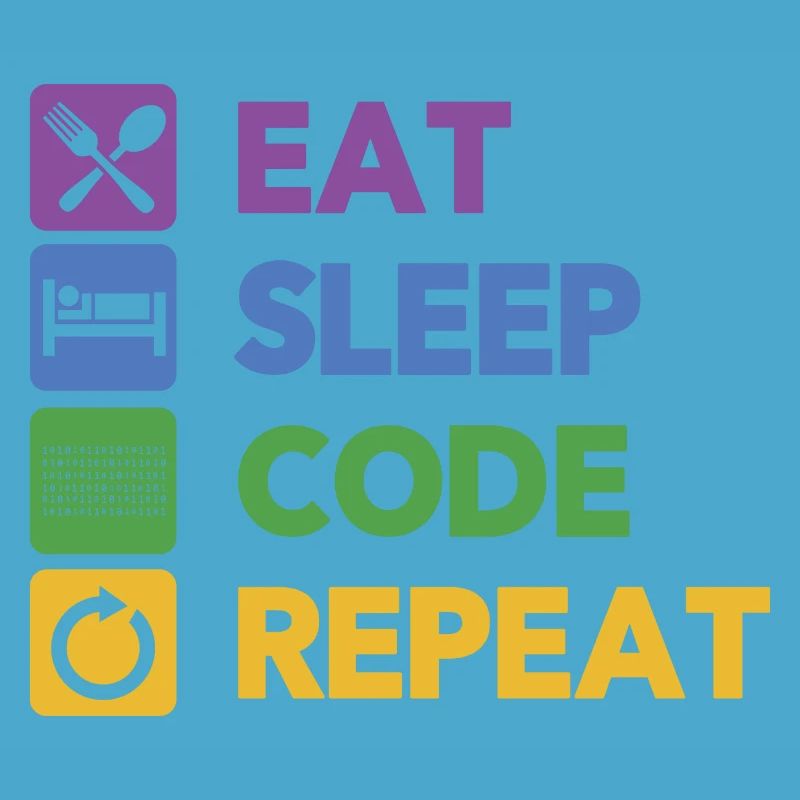 Eat Sleep Code Repeat Coder Programmer Software De