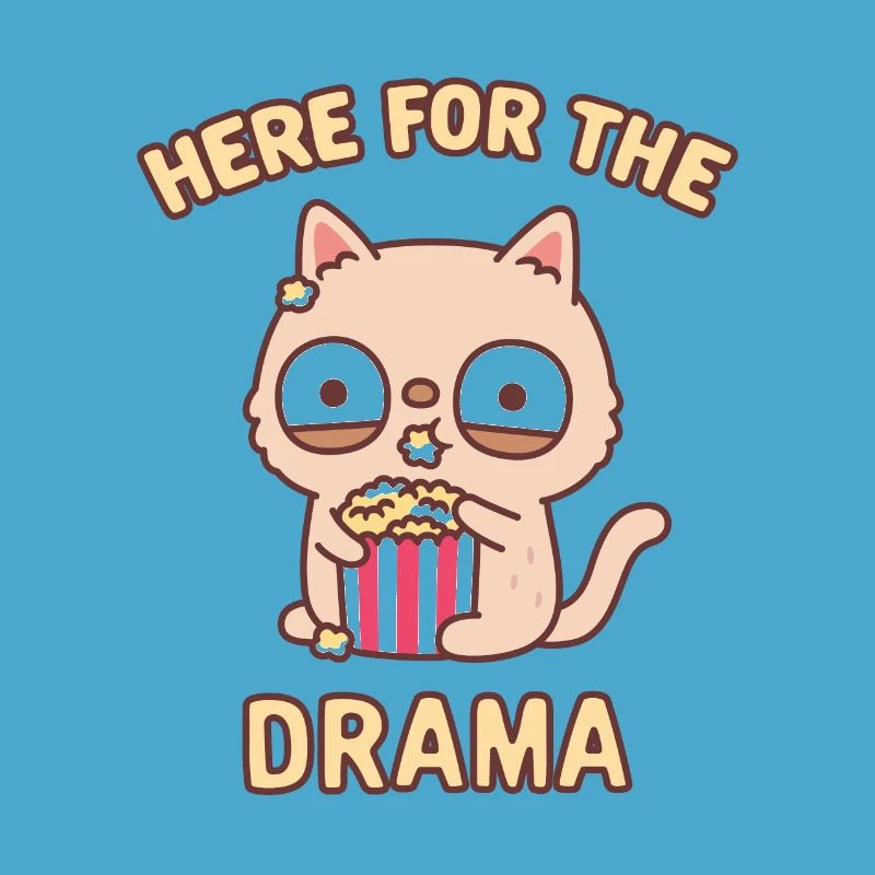Drôle de chat mangeant du pop-corn ici pour le drame
