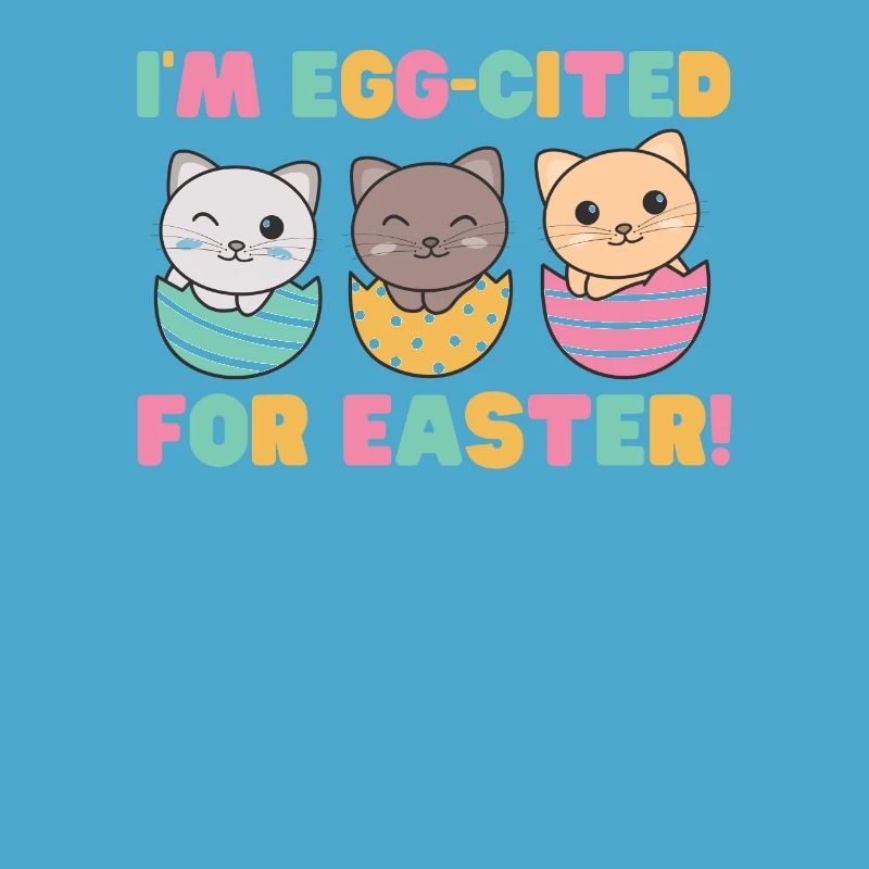 cute cats at Easter with Easter eggs cat