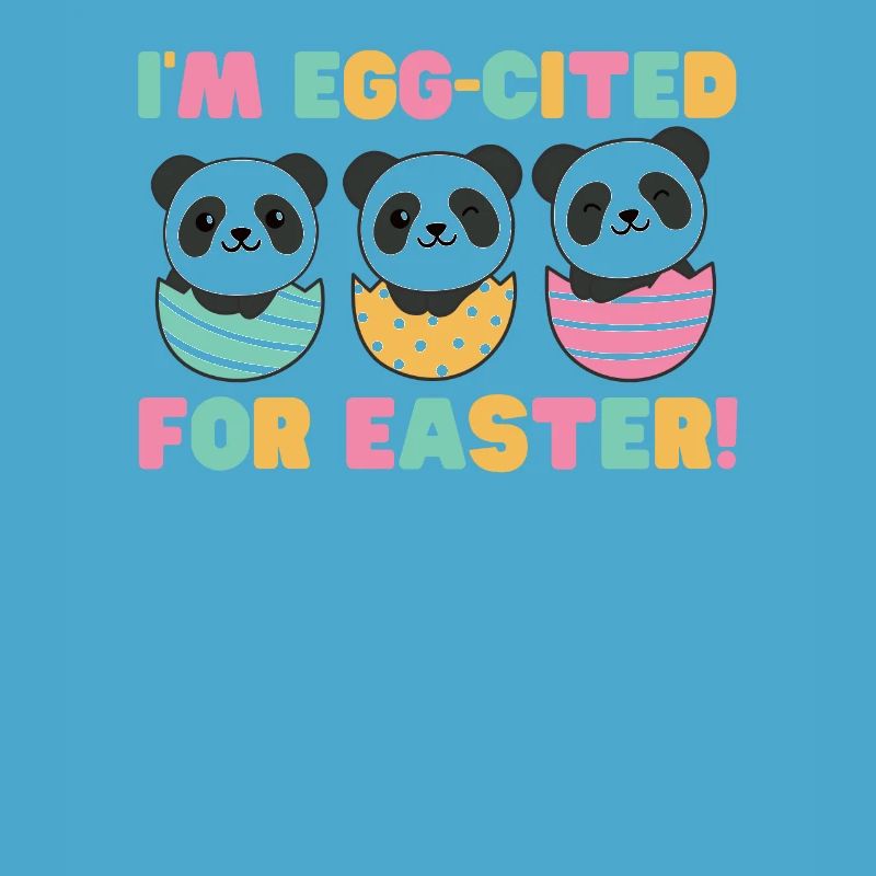 cute pandas for Easter with Easter eggs panda