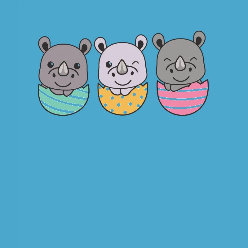 cute rhinos at Easter with Easter eggs rhino