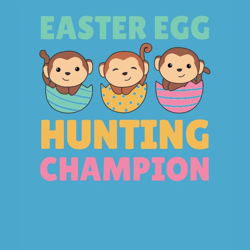 cute monkeys at Easter with Easter eggs monkey