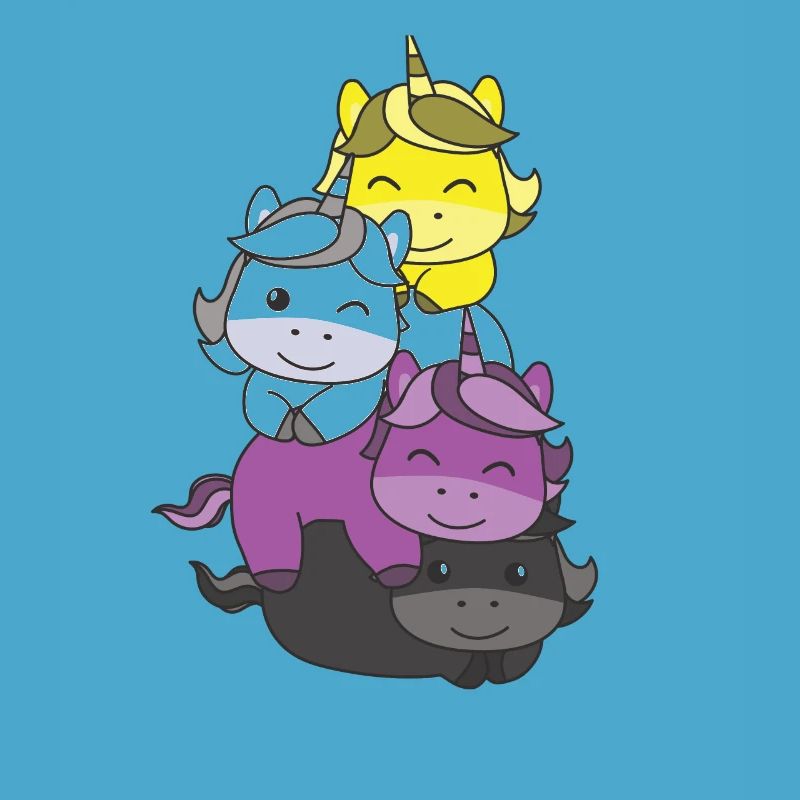 Nonbinary Flag Pride LGBTQ Cute Unicorn Stack