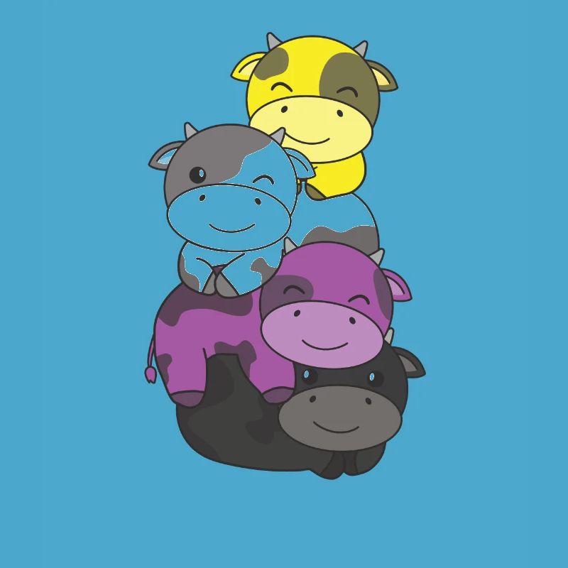 Nonbinary Flag Pride LGBTQ Cute Cow Stack