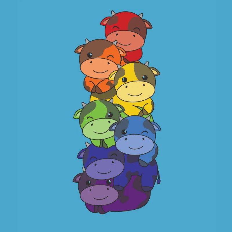 Rainbow Flag Pride LGBTQ Mignon Cow Stack