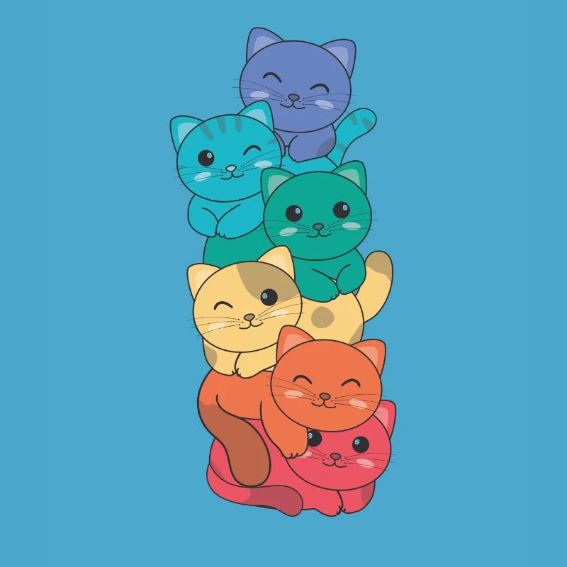 Rainbow Flag Pride LGBTQ Mignon Cat Stack