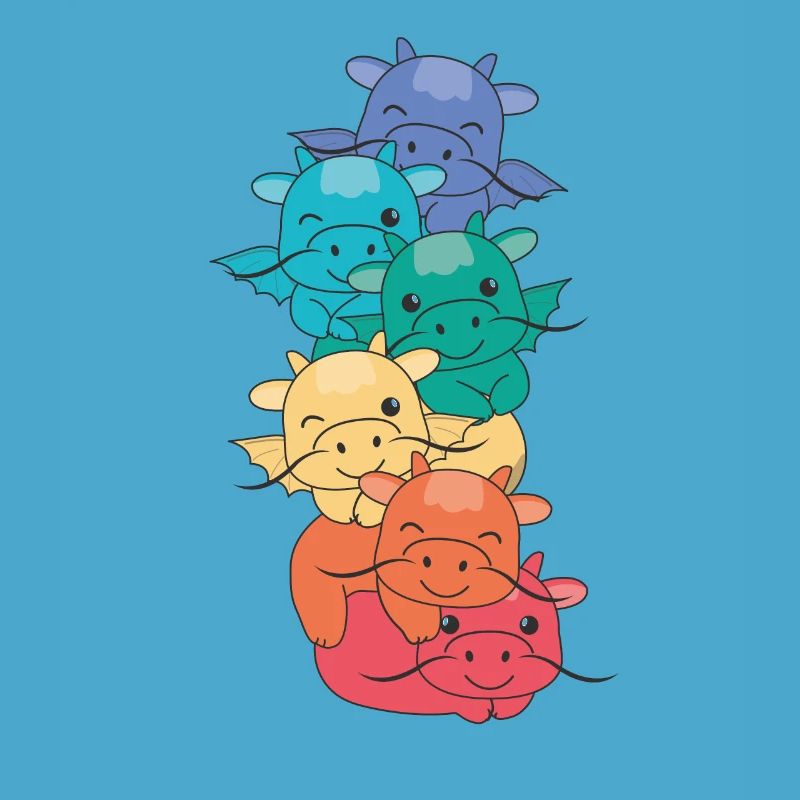 Rainbow Flag Pride LGBTQ Mignon Dragon Stack
