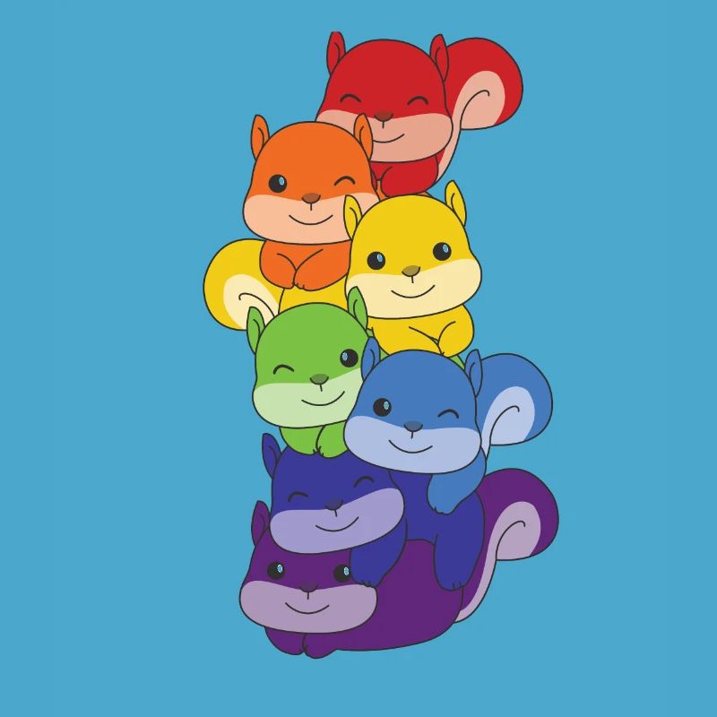 Rainbow Squirrel Cute Colorful Squirrel