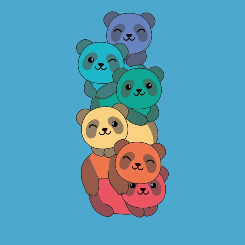 Rainbow Flag Pride LGBTQ Cute Panda Stack