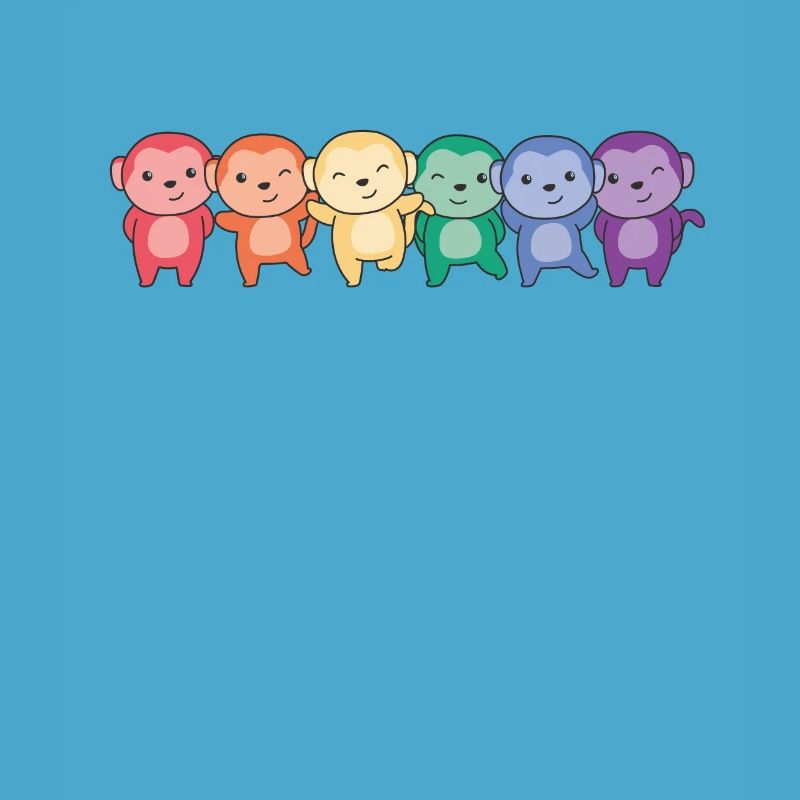 Rainbow Monkey Flag Pride LGBTQ Cute Monkey