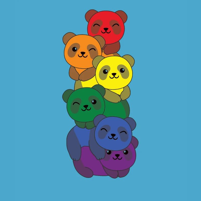 Rainbow Flag Pride LGBTQ Mignon Panda Stack