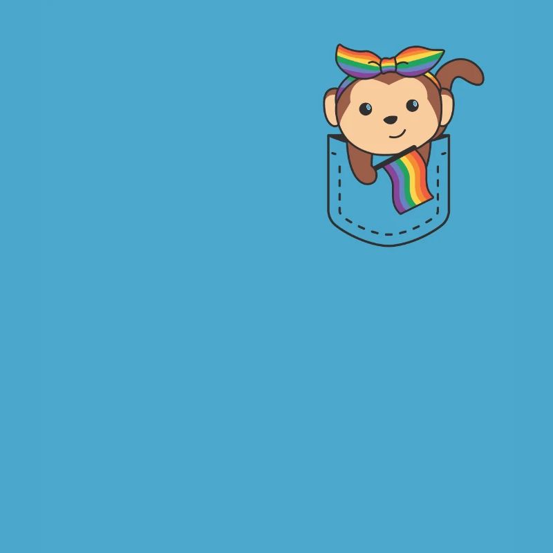 Rainbow Monkey Flag Pride LGBTQ Cute Monkey