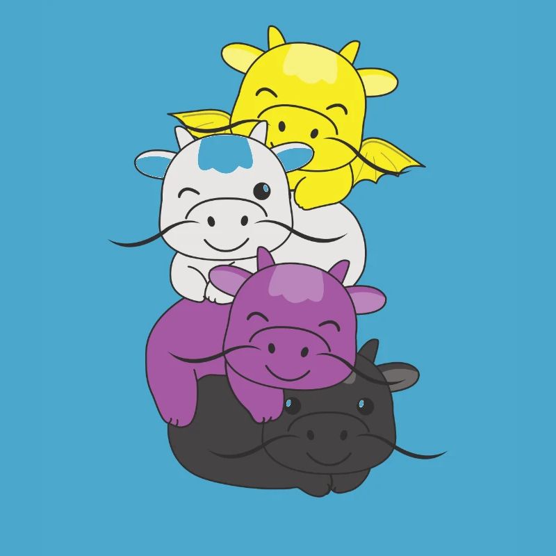 Nonbinary Flag Pride LGBTQ Mignon Dragon Pile