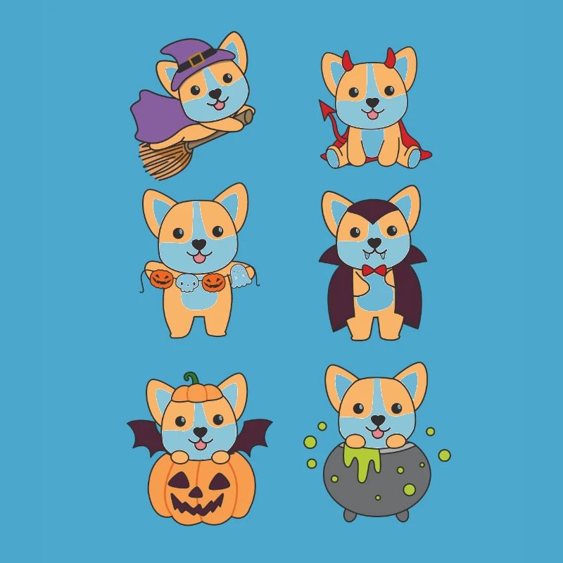 Corgi Halloween Devil Pumpkin Vampire Costume